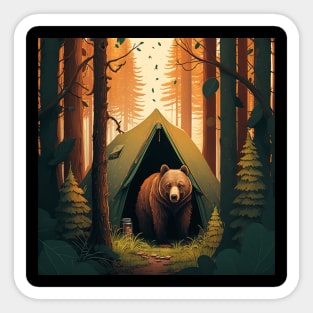 Camping with Bear, Adventure in the Forest by Sticker